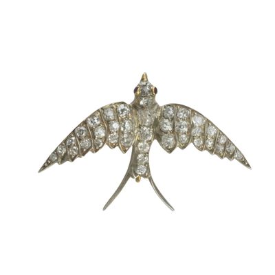 Victorian Diamond Set Swallow Pendant