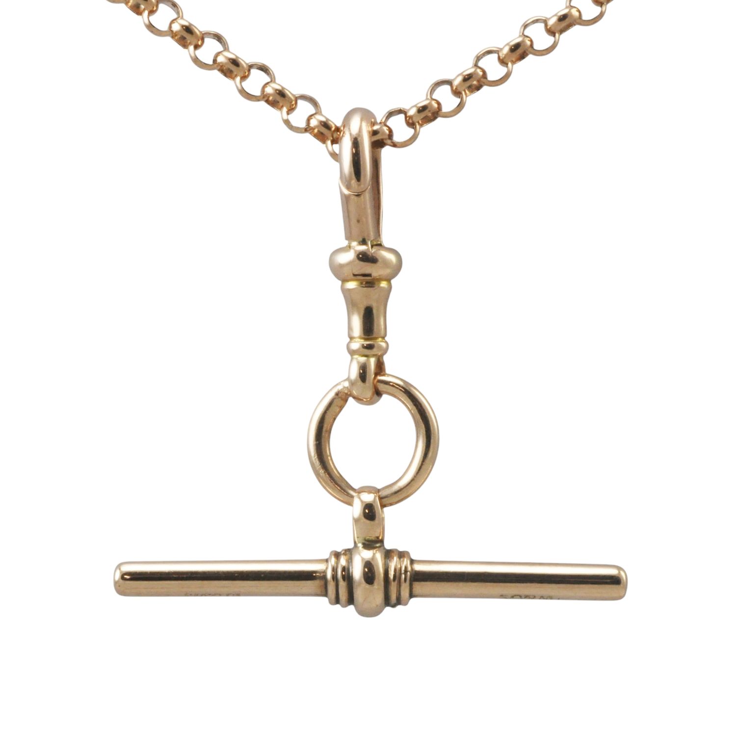 Antique 9ct Rose Heavy T-Bar Pendant
