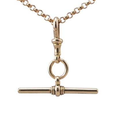 Antique 9ct Rose Heavy T-Bar Pendant
