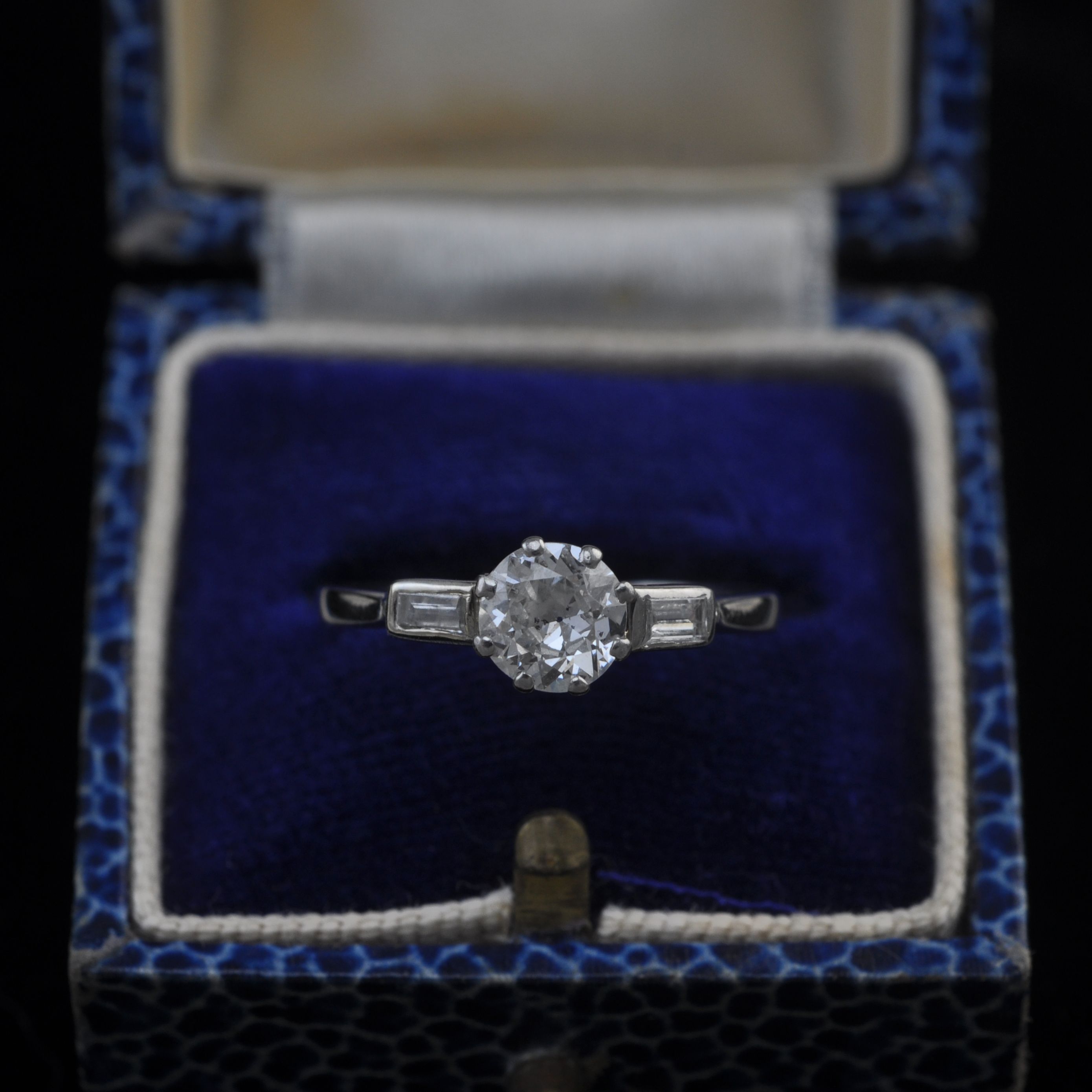 Antique Art Deco Platinum and Diamond Engagement Ring