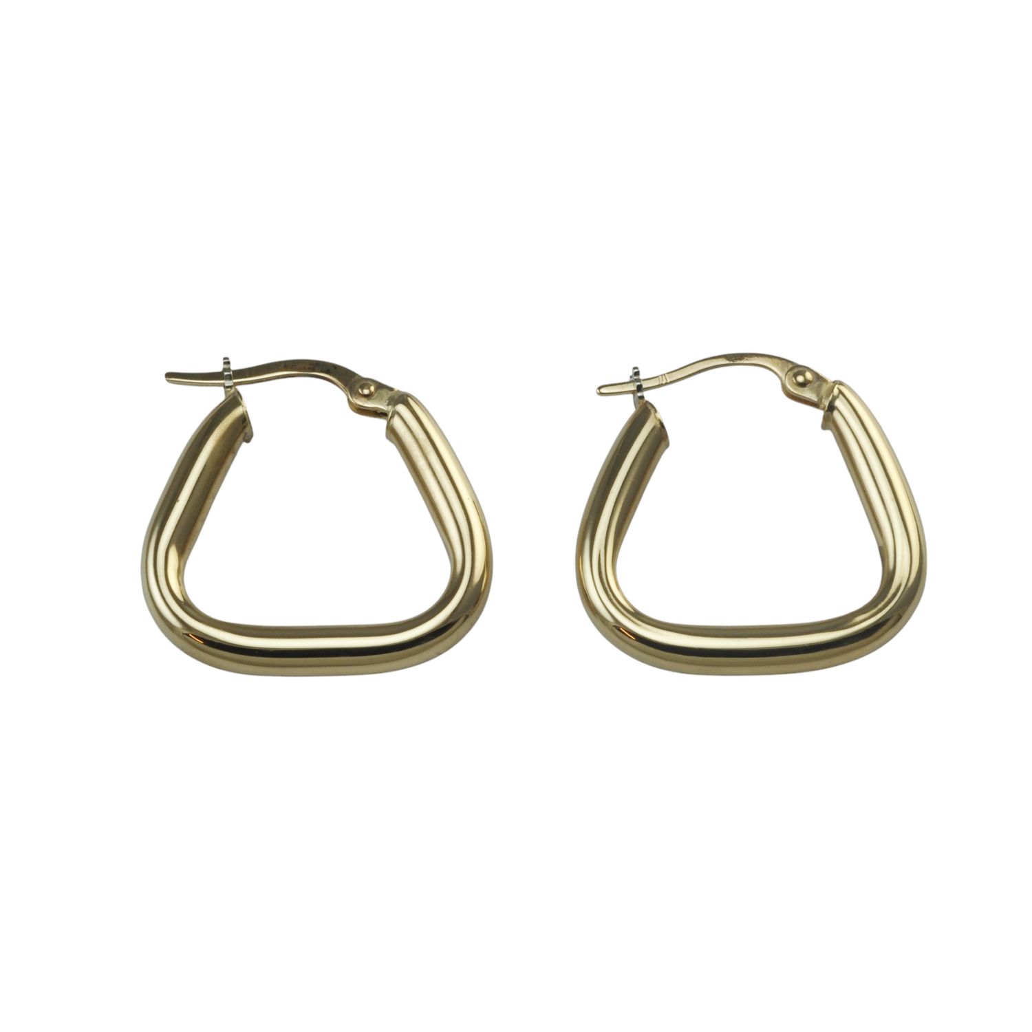 9ct Gold Triangular Hoop Earrings
