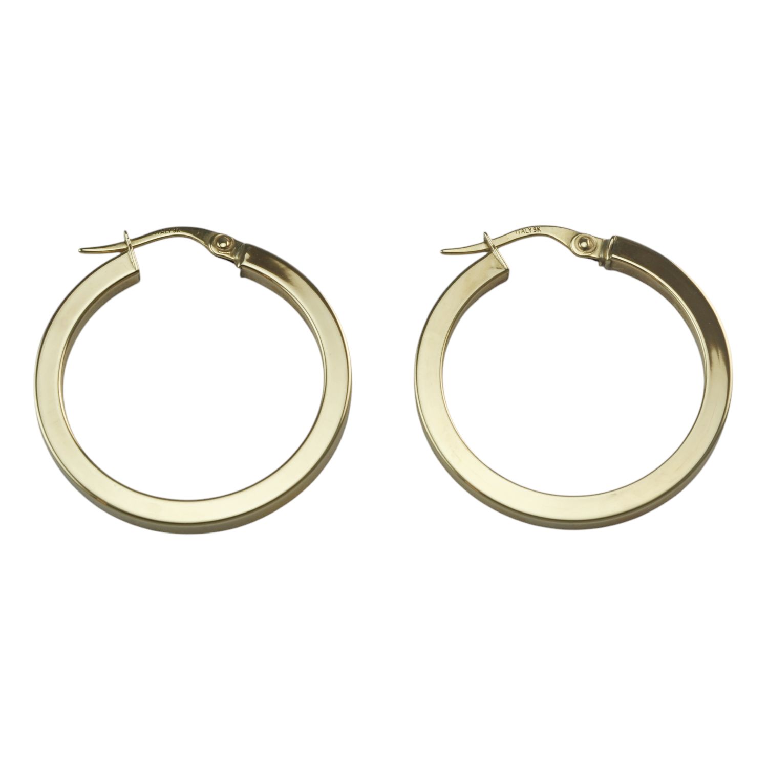 9ct Gold Rectangular Hoop Earrings