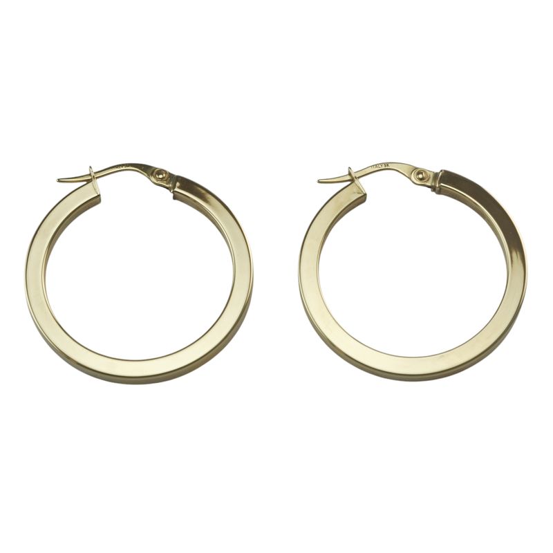 9ct Gold Rectangular Hoop Earrings
