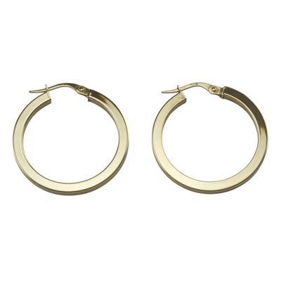 9ct Gold Rectangular Hoop Earrings