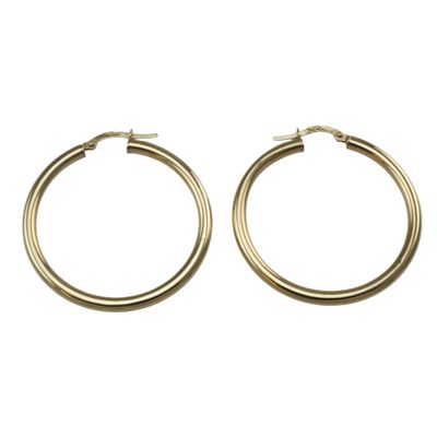 9ct Gold Large Hoops - SOLD