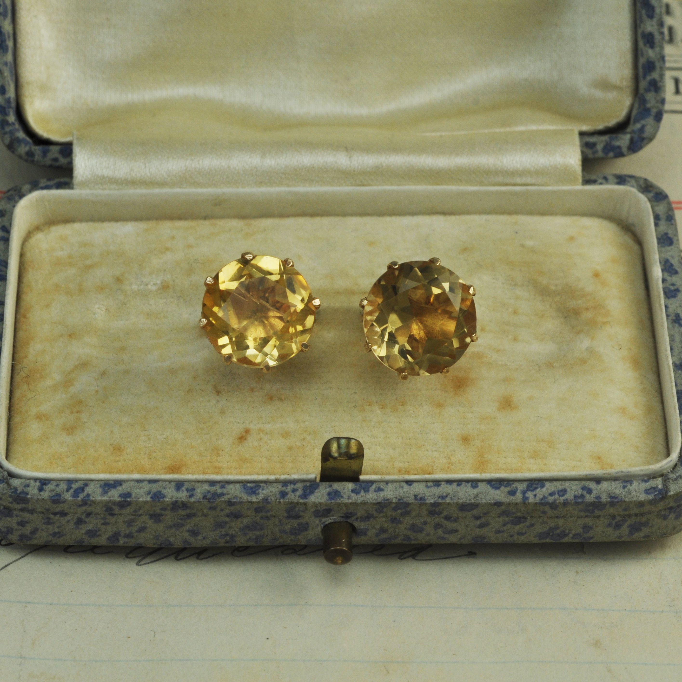 9ct Citrine Stud Earrings