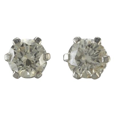 18ct White Gold Diamond Stud Earrings - SOLD
