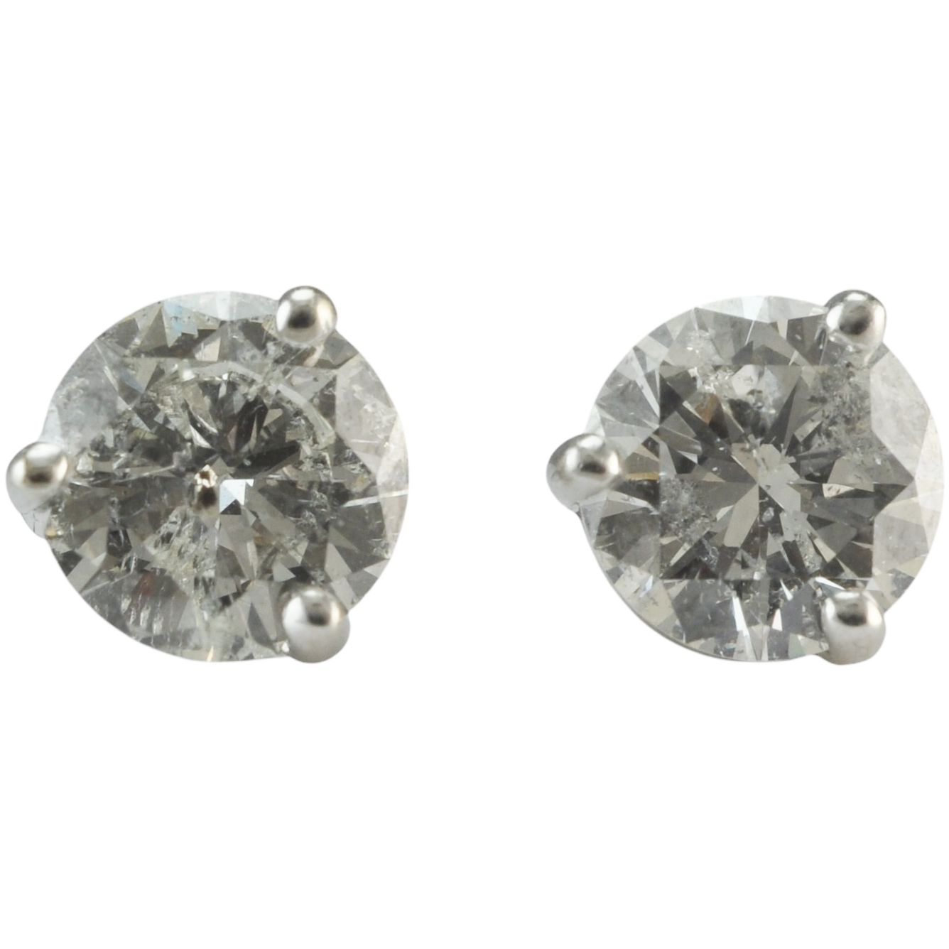 2.02ct 18ct White Gold Diamond Stud Earrings