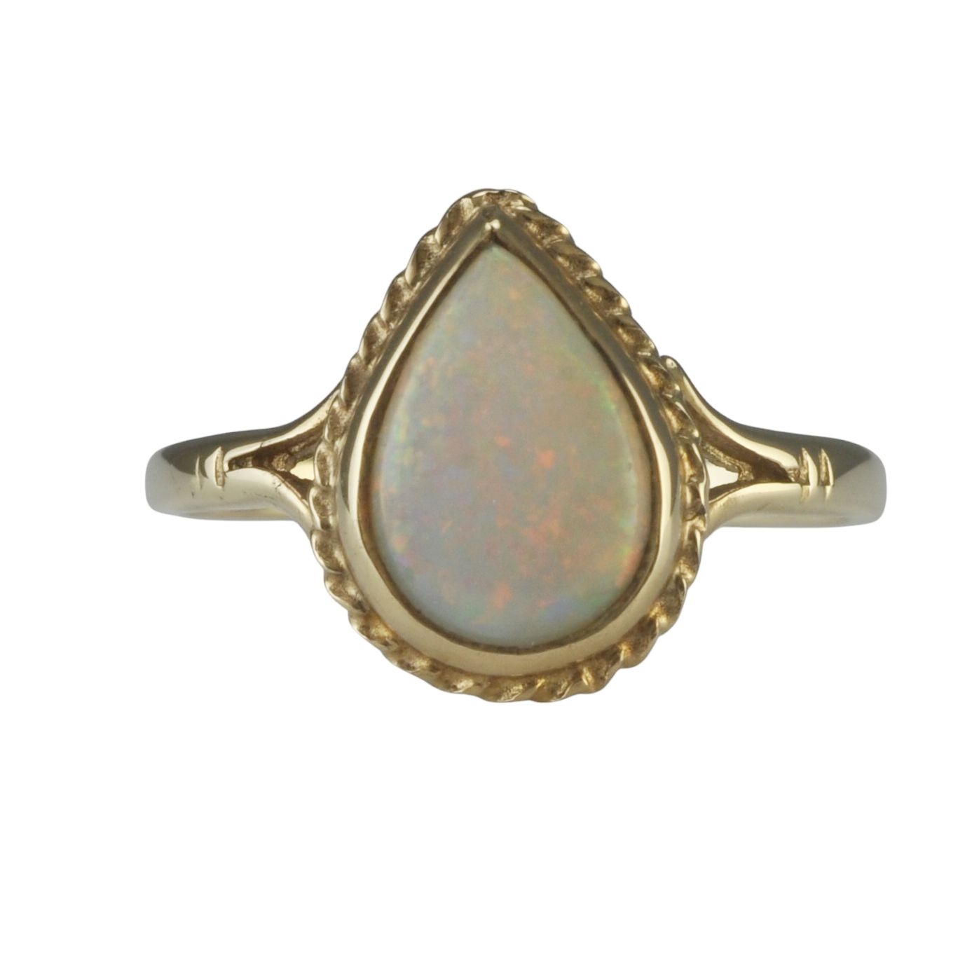 9ct Gold Opal Pear Shape Ring