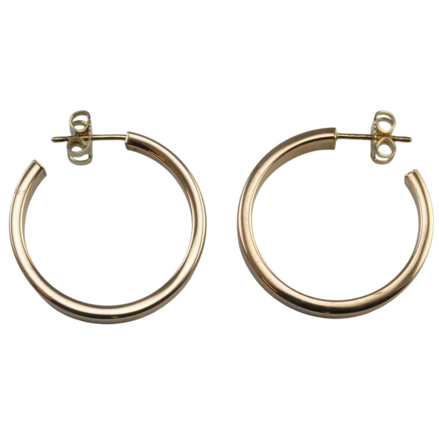 9ct Rose Gold Hollow Hoops