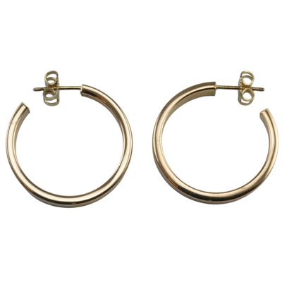 9ct Rose Gold Hollow Hoops
