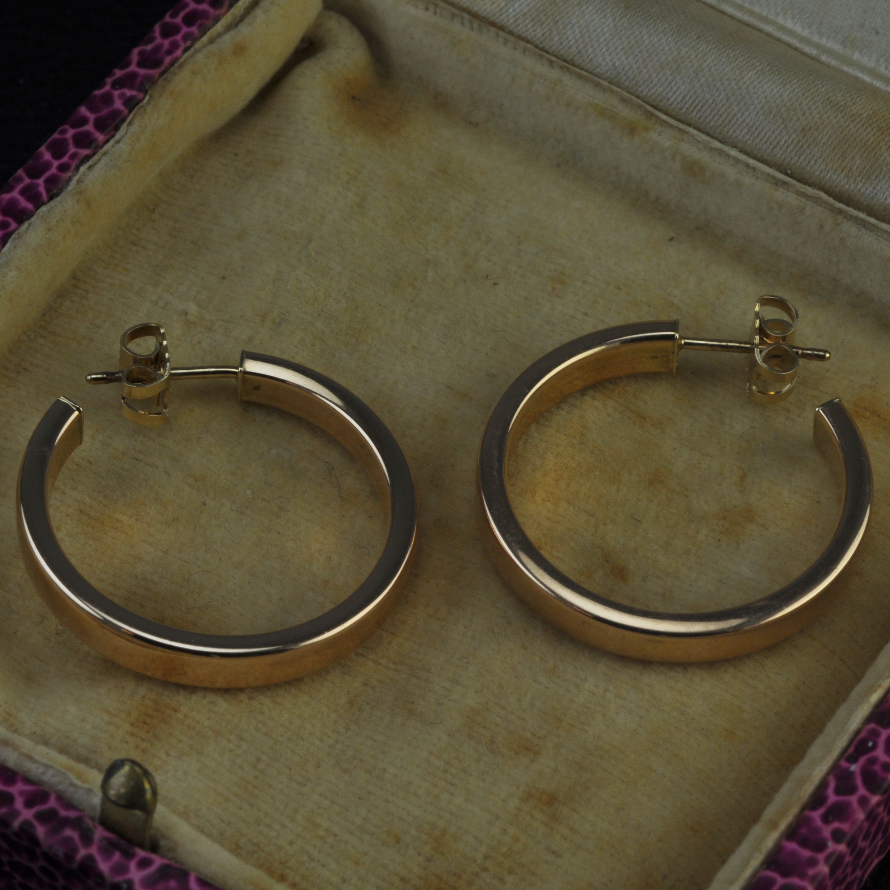 9ct Rose Gold Hollow Hoops