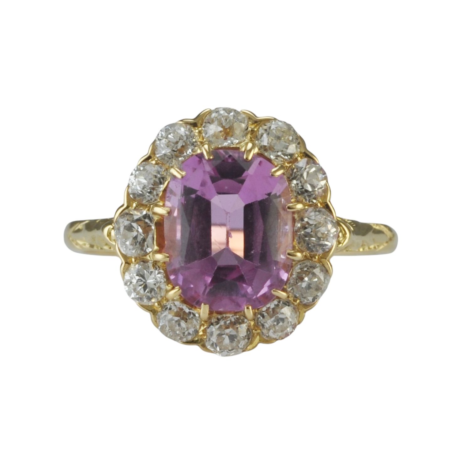 18ct Pink Tourmaline and Diamond Cluster Ring - SOLD