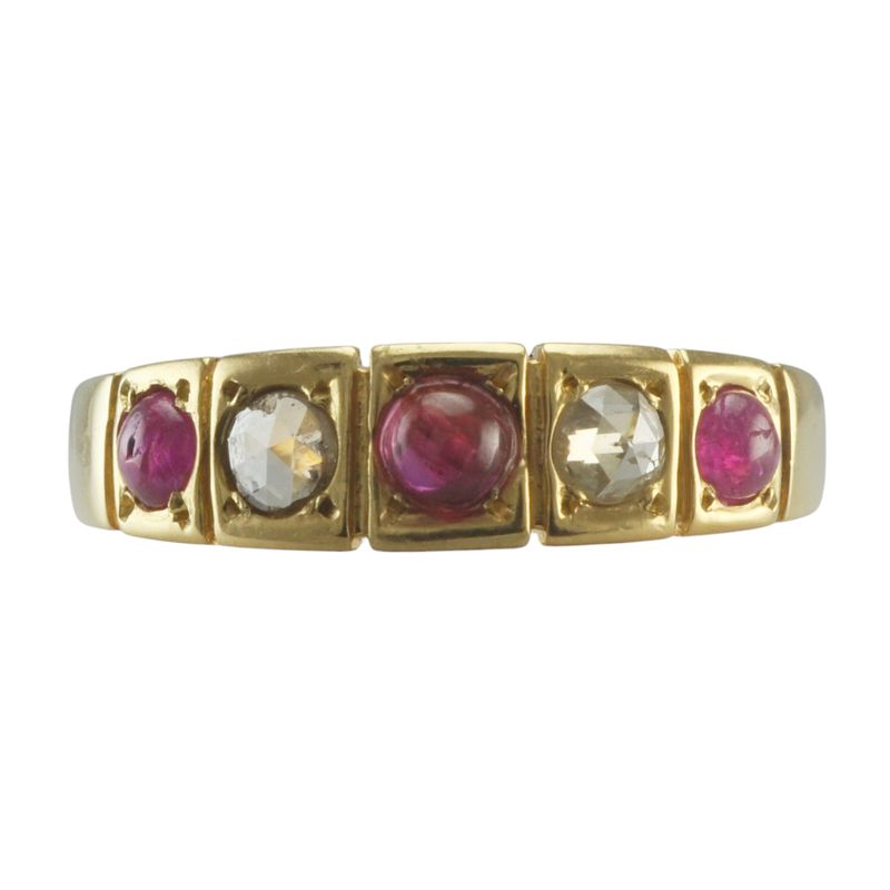 18ct Ruby and Diamond Five Stone Ring