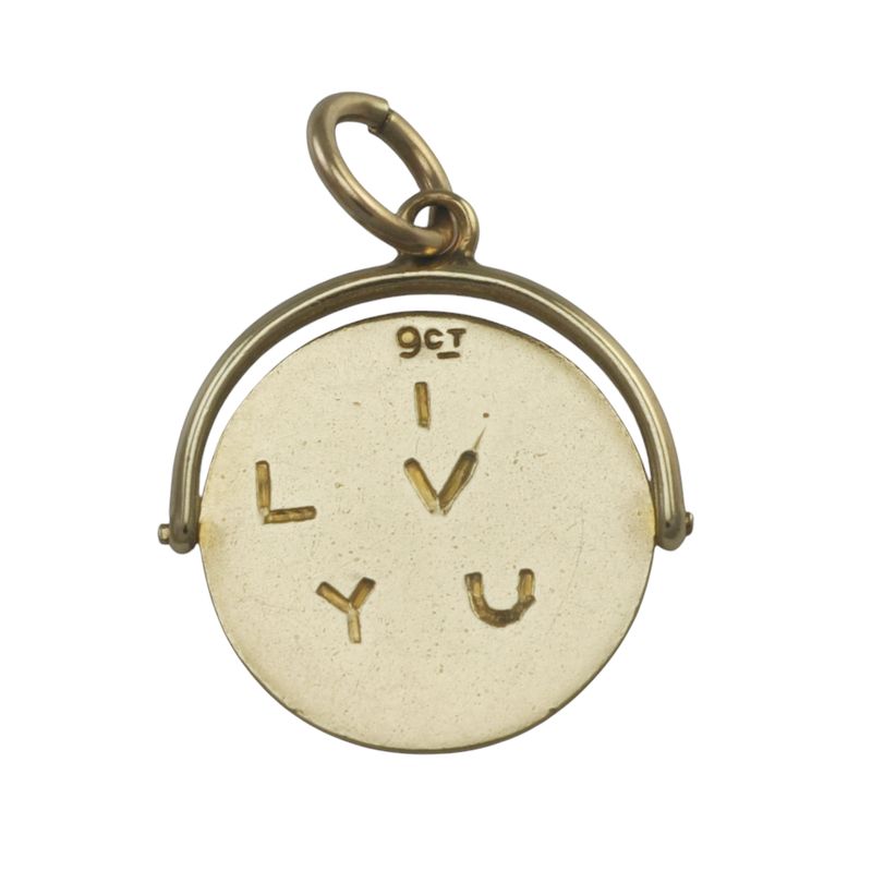 9ct I Love You Spinning Pendant