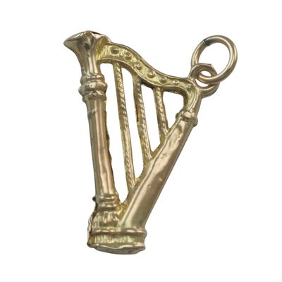 9ct Gold Harp Charm