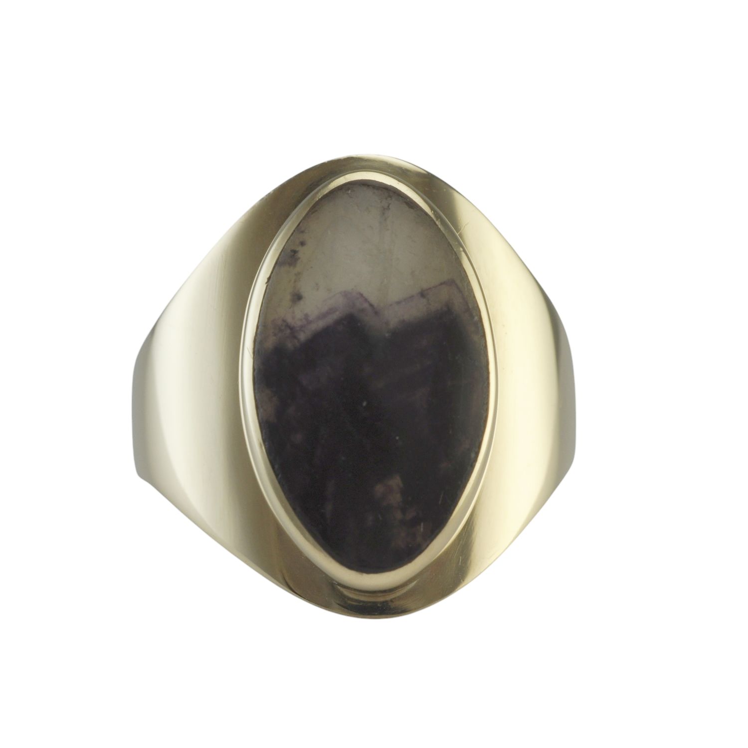 9ct Gold Blue John and Pearl Ring