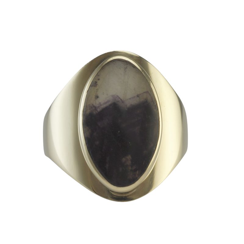 9ct Gold Blue John and Pearl Ring