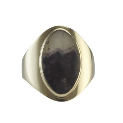 9ct Gold Blue John and Pearl Ring