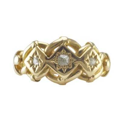 Antique 18ct and Diamond Star Set Ring