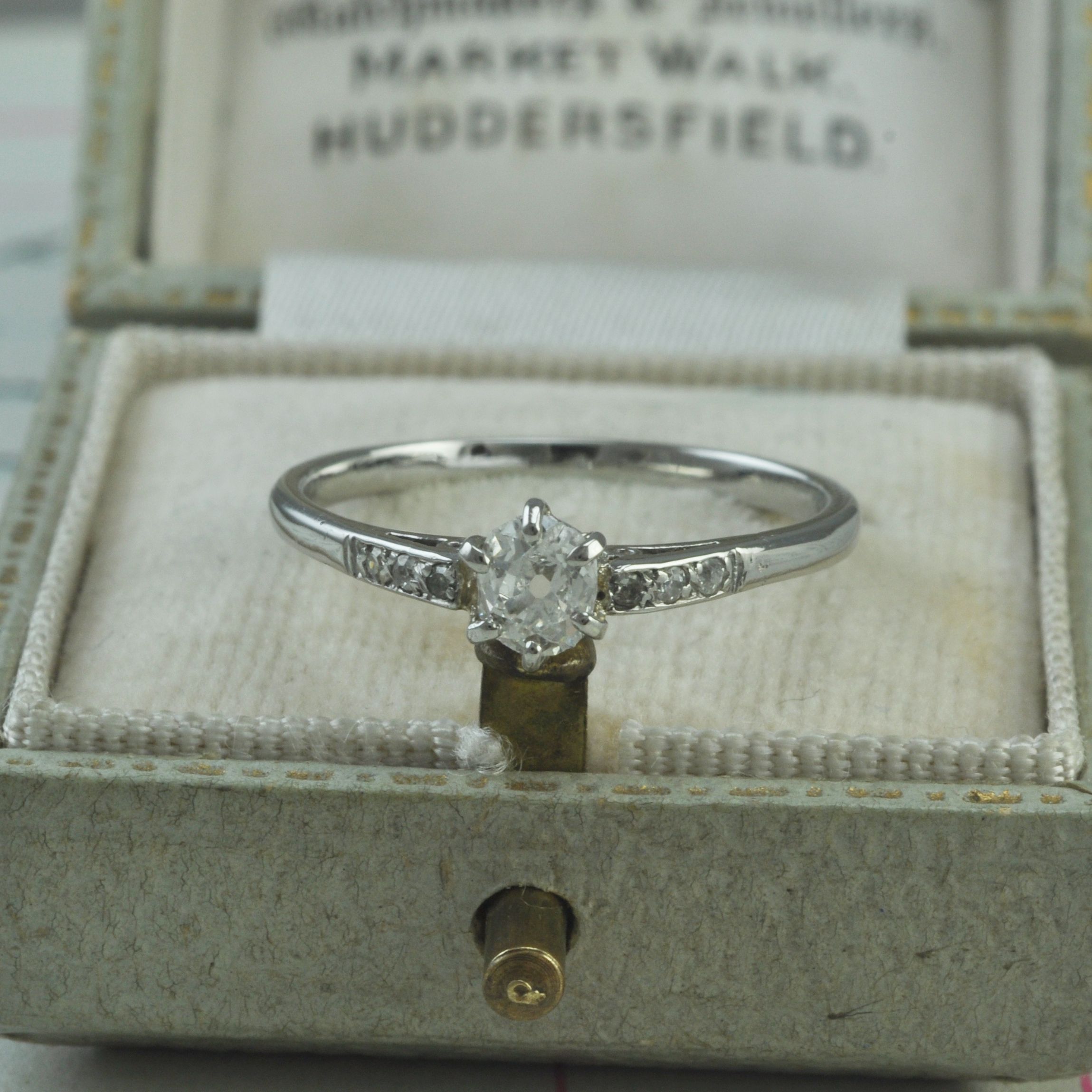 Antique Platinum and Diamond Engagement Ring - Sold
