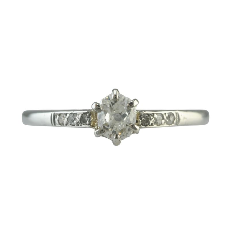 Antique Platinum and Diamond Engagement Ring - Sold