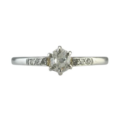 Antique Platinum and Diamond Engagement Ring - Sold