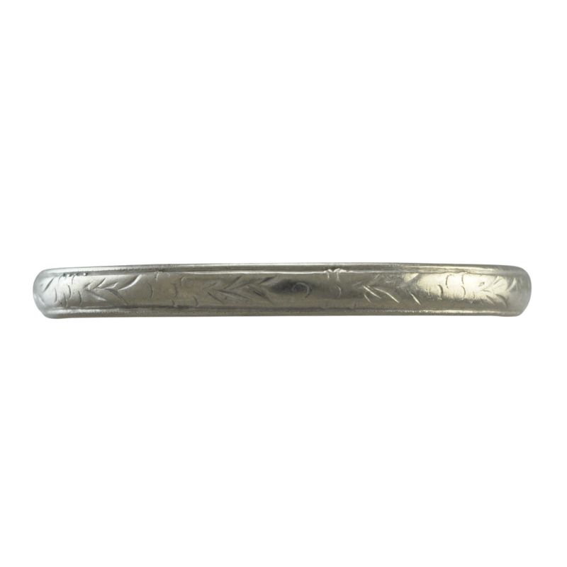 18ct White Gold Patterned Wedding Ring