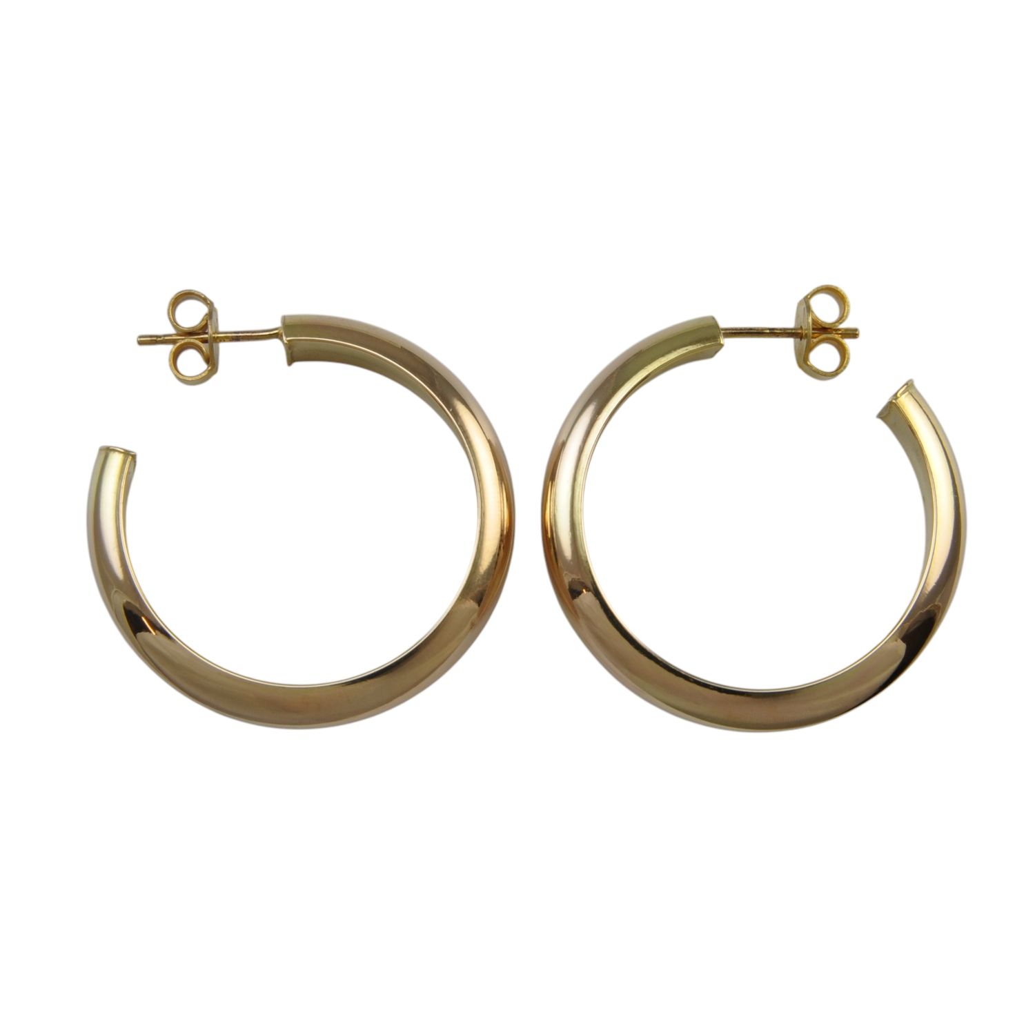 9ct Gold Large Hollow Hoop Earrings