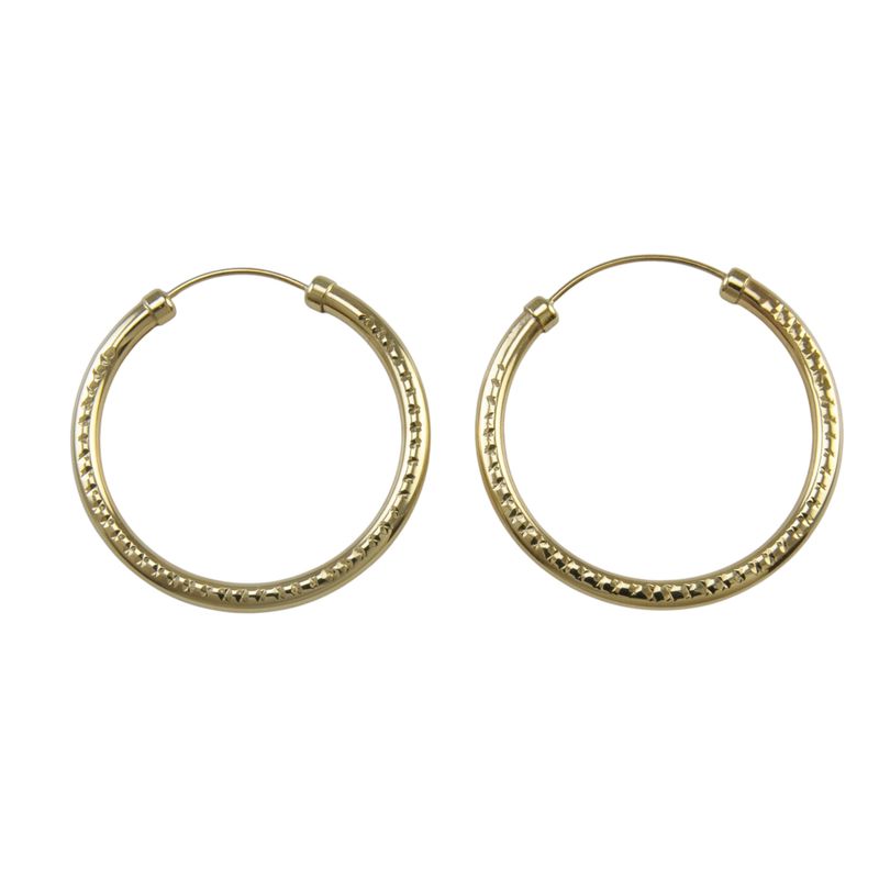 9ct Patterned Hollow Hoops