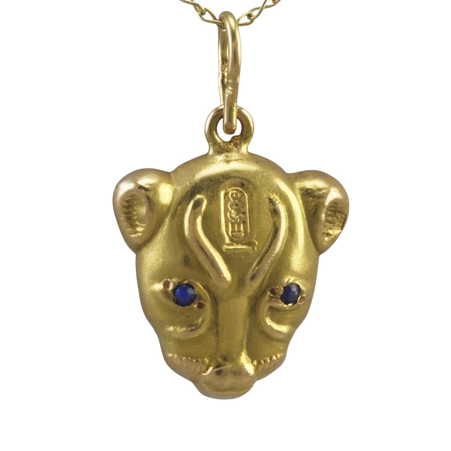 18ct Sekhmet Lioness Head Pendant