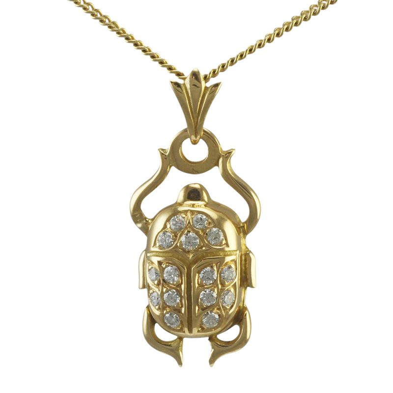 18ct Gold Diamond Set Scarab Beatle