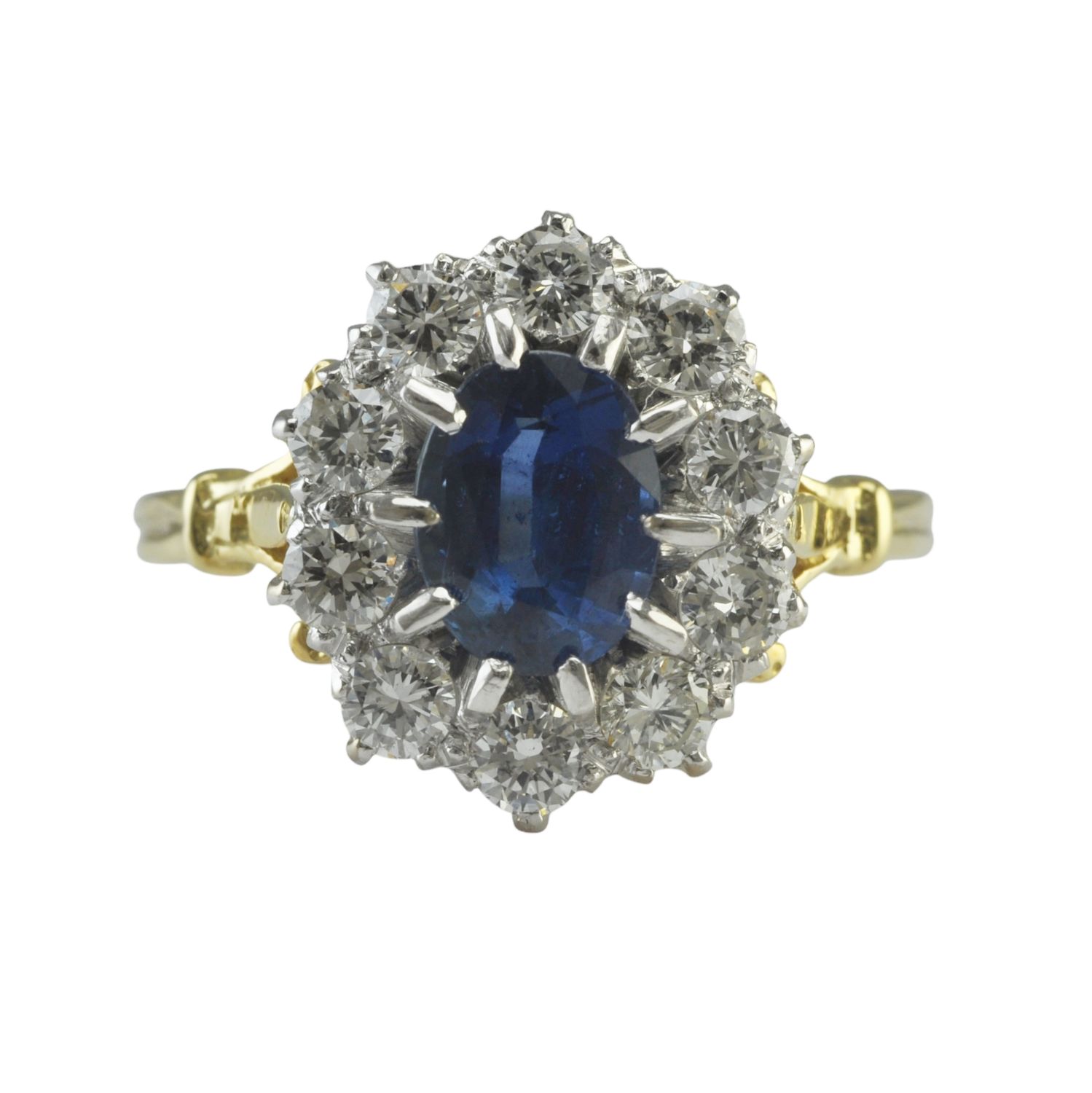 18ct Gold Sapphire and Diamond Cluster Ring - Reserved