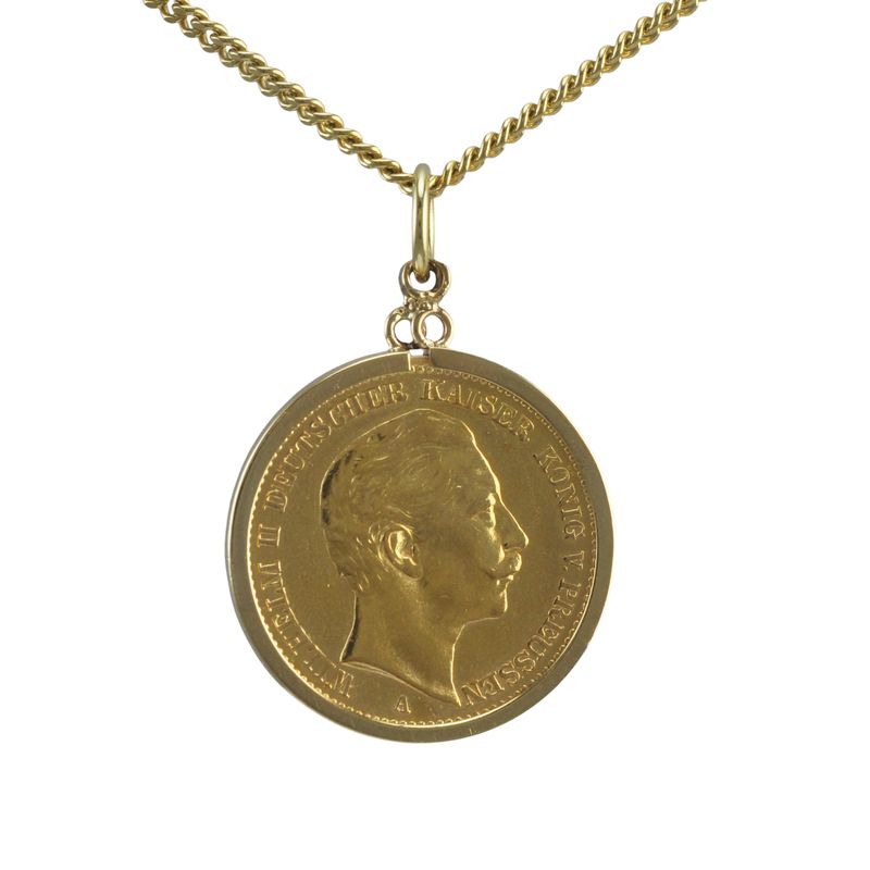 20 Mark German Gold Coin in 9ct Mount