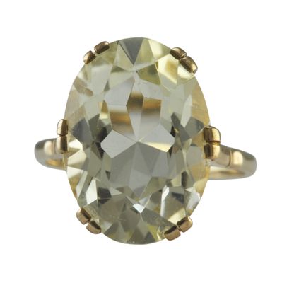 9ct Large Pale Citrine Ring - SOLD