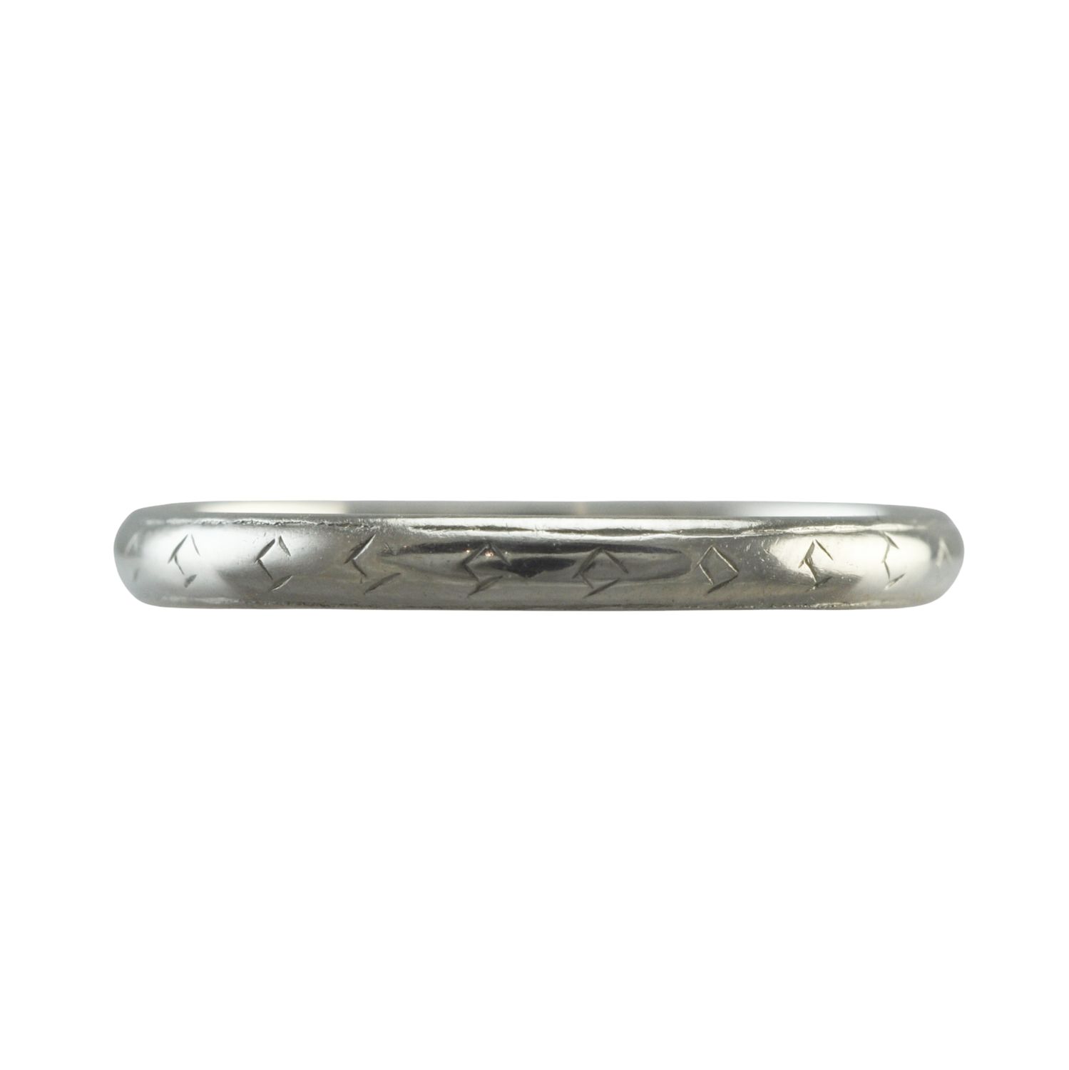 Platinum Patterned Wedding Band