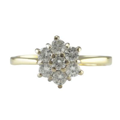 18ct Gold Diamond Daisy Cluster