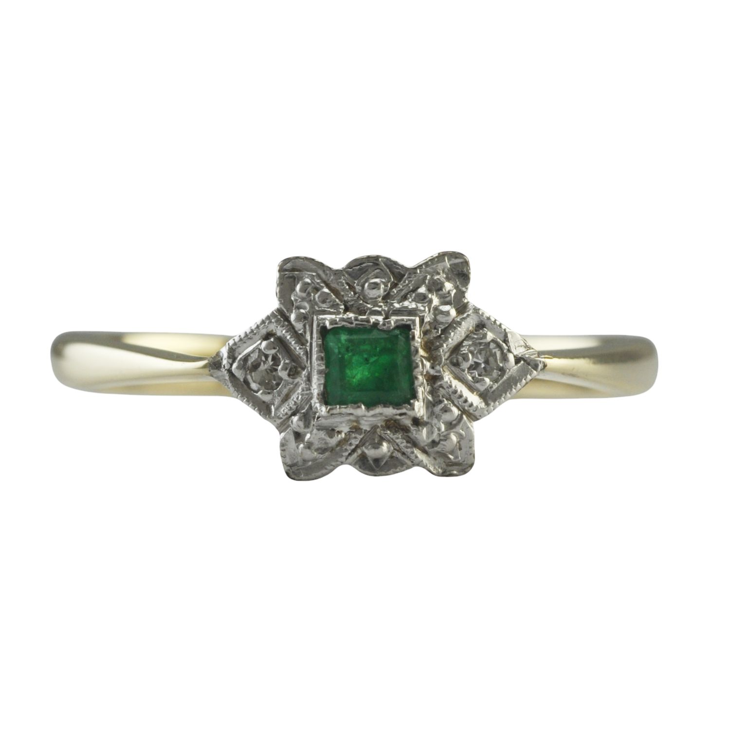 Art Deco Emerald and Diamond Ring - RESERVED