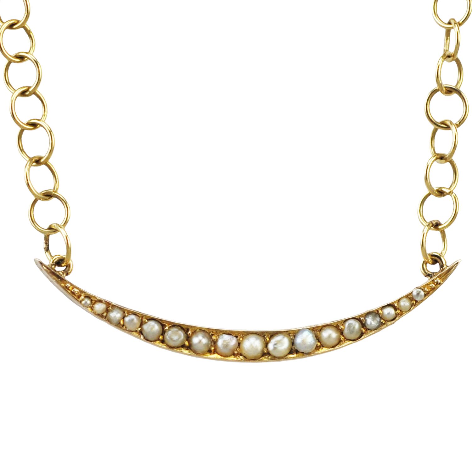 Pearl Crescent Moon Necklace