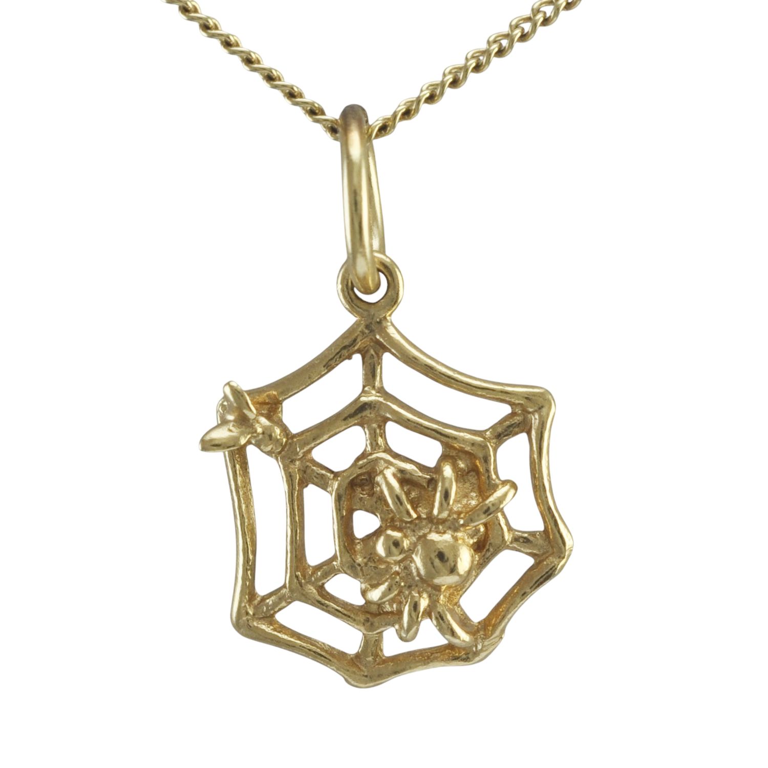 9ct Gold Spider and Web Charm
