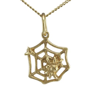 9ct Gold Spider and Web Charm