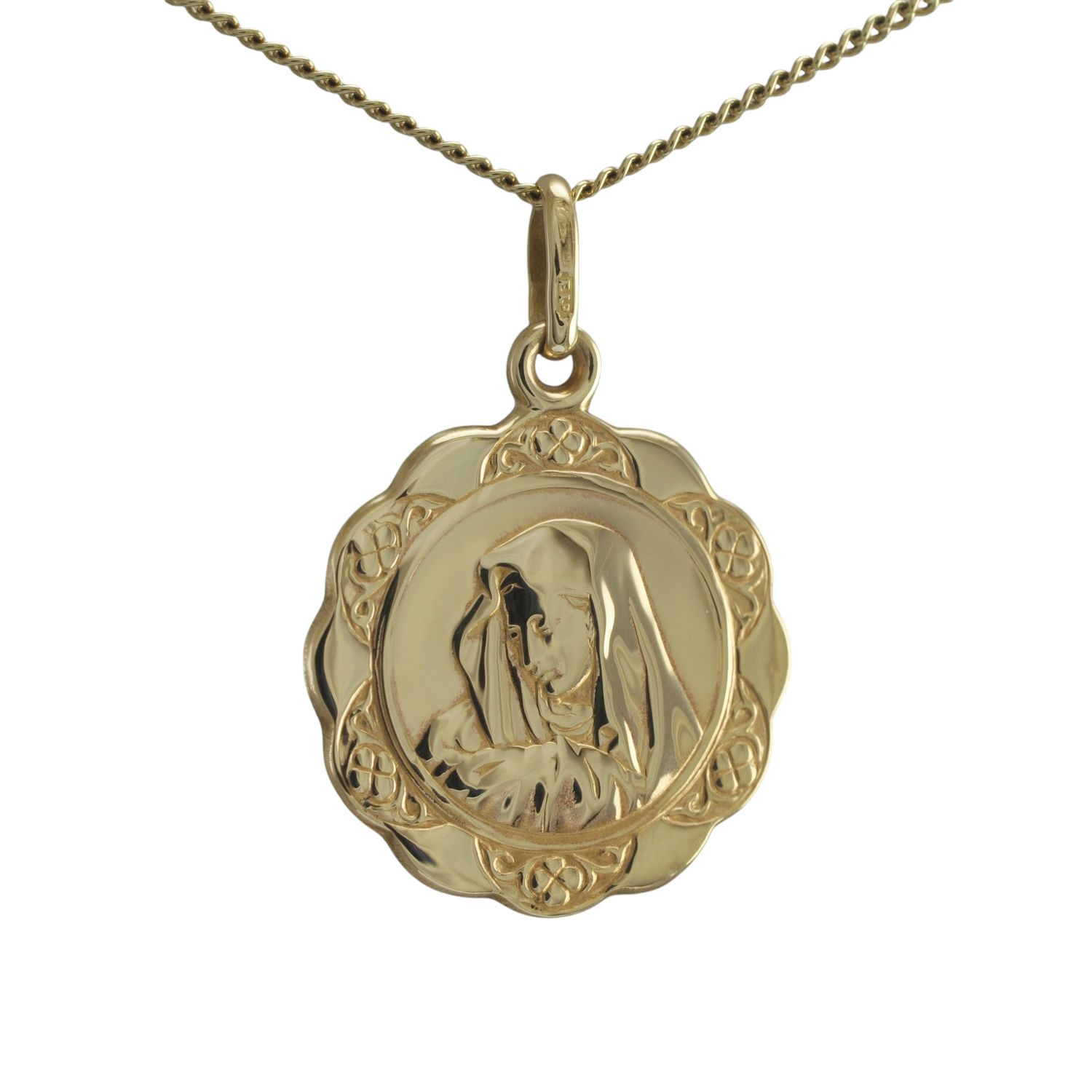 9ct Gold Madonna Pendant