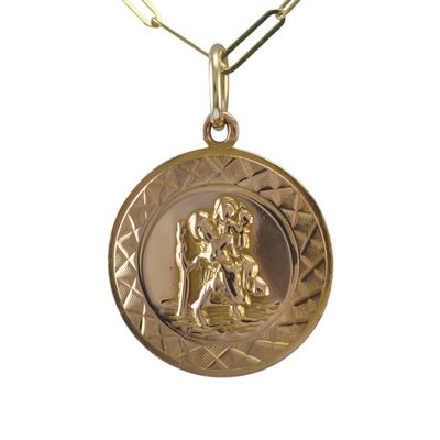9ct Rose St Christopher Pendant
