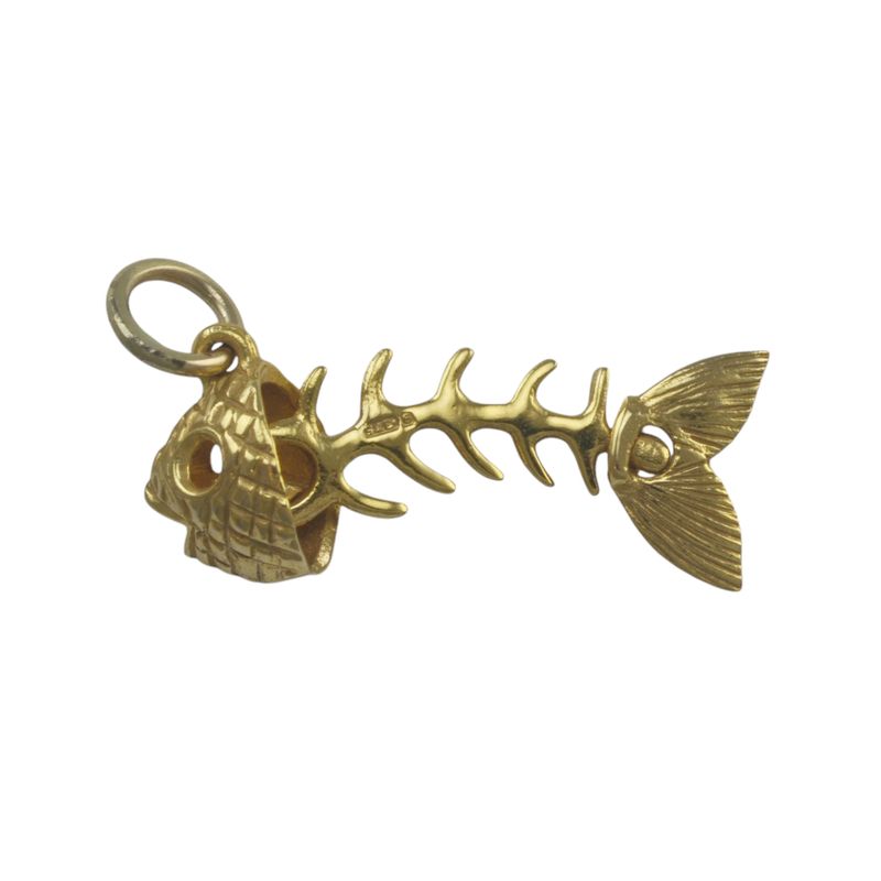 9ct Fish Skeleton Charm