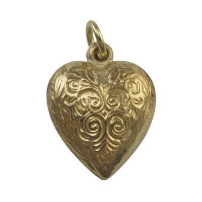 9ct Gold Floral Heart