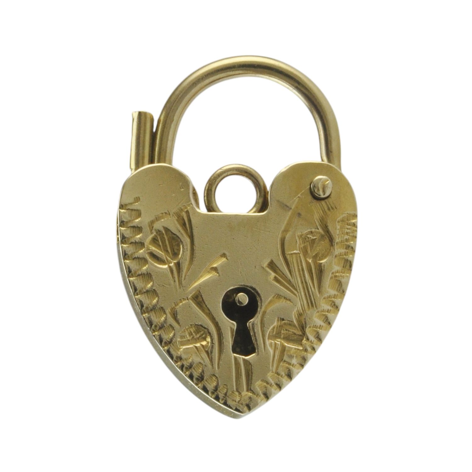 9ct Gold Floral Heart Padlock - SOLD
