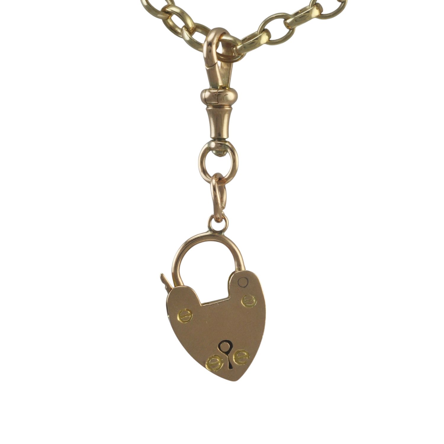 9ct Rose Gold Heart Padlock Pendant