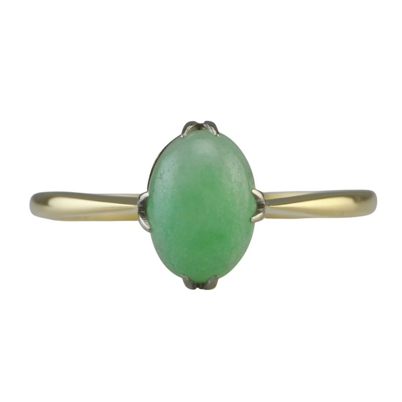 Antique 18ct Gold Jade Ring