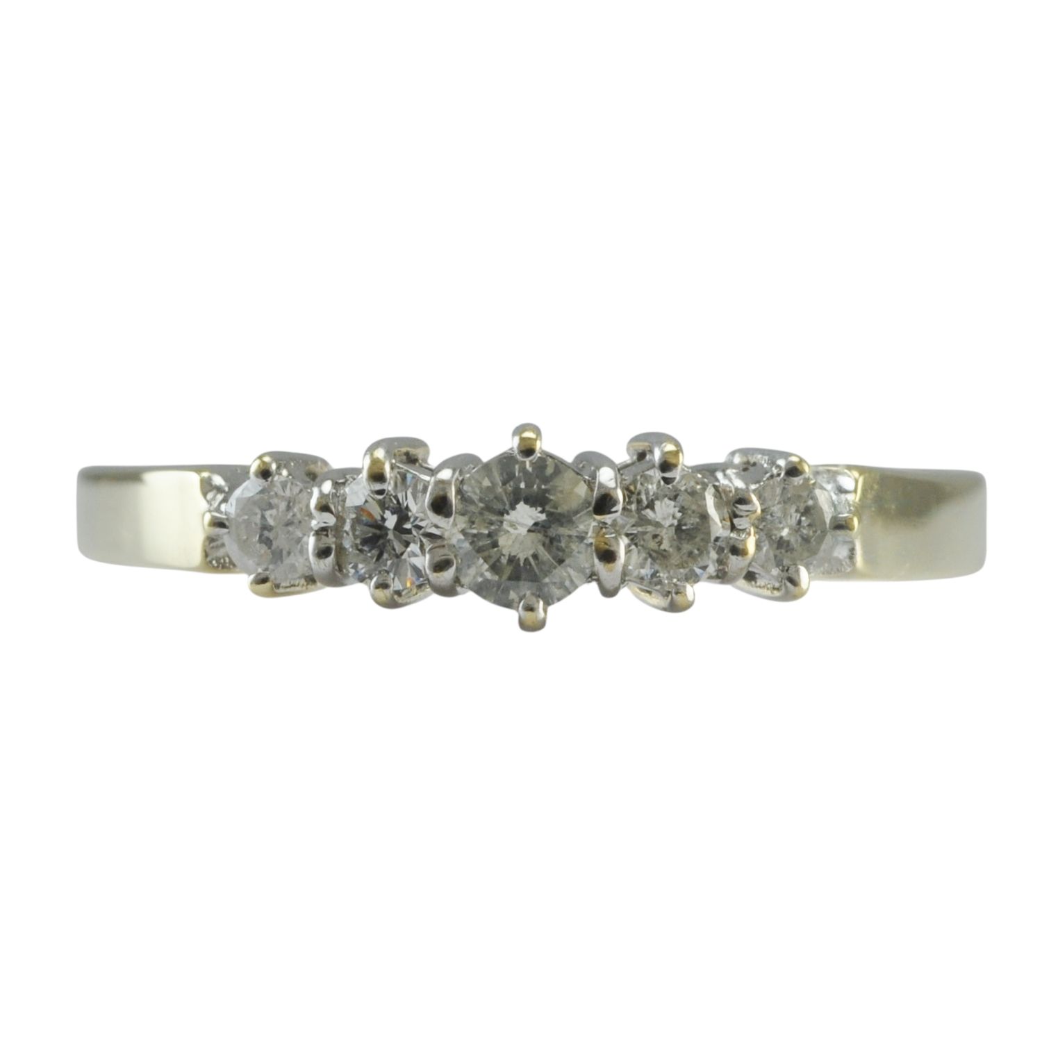 1980s 9ct Five Stone Diamond Ring