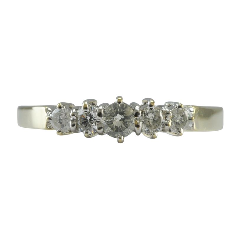 1980s 9ct Five Stone Diamond Ring